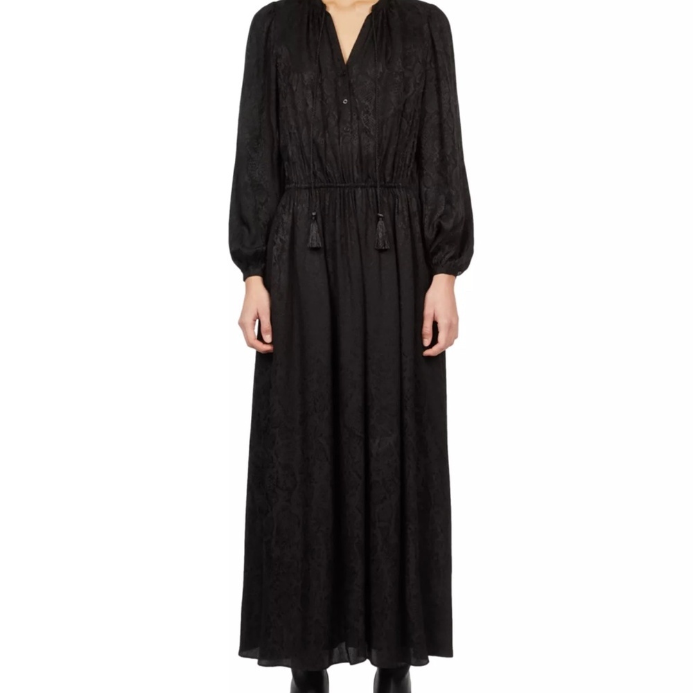 🖤🐍 NWT The Kooples Silk-Blend Snakeskin Jacquard Maxi Dress | $445 Retail - Picture 5 of 12